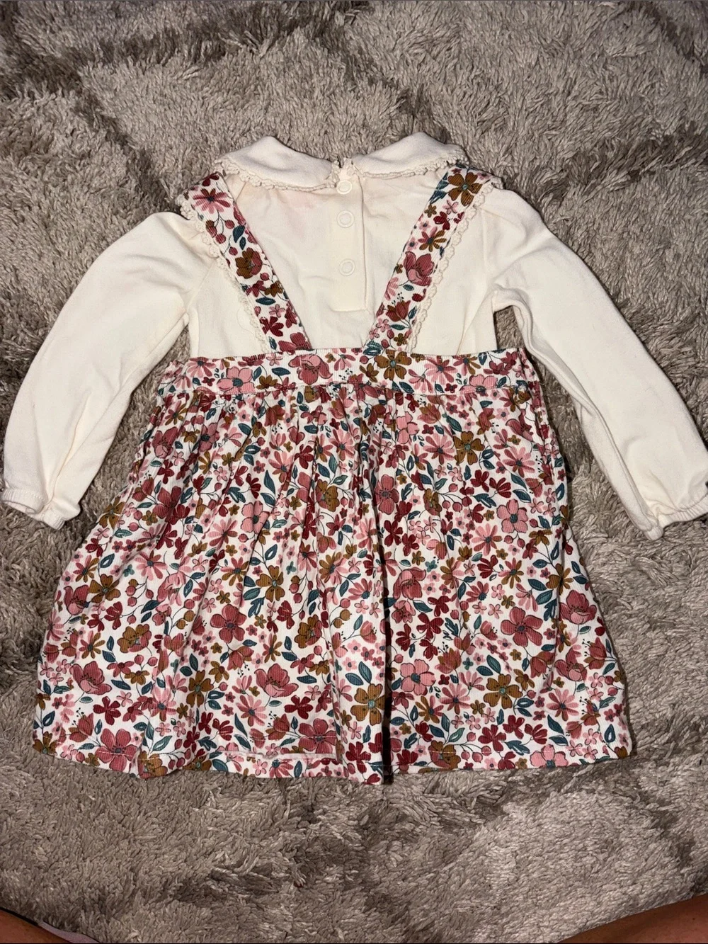Baby Girls Corduroy Dress with Cream Top